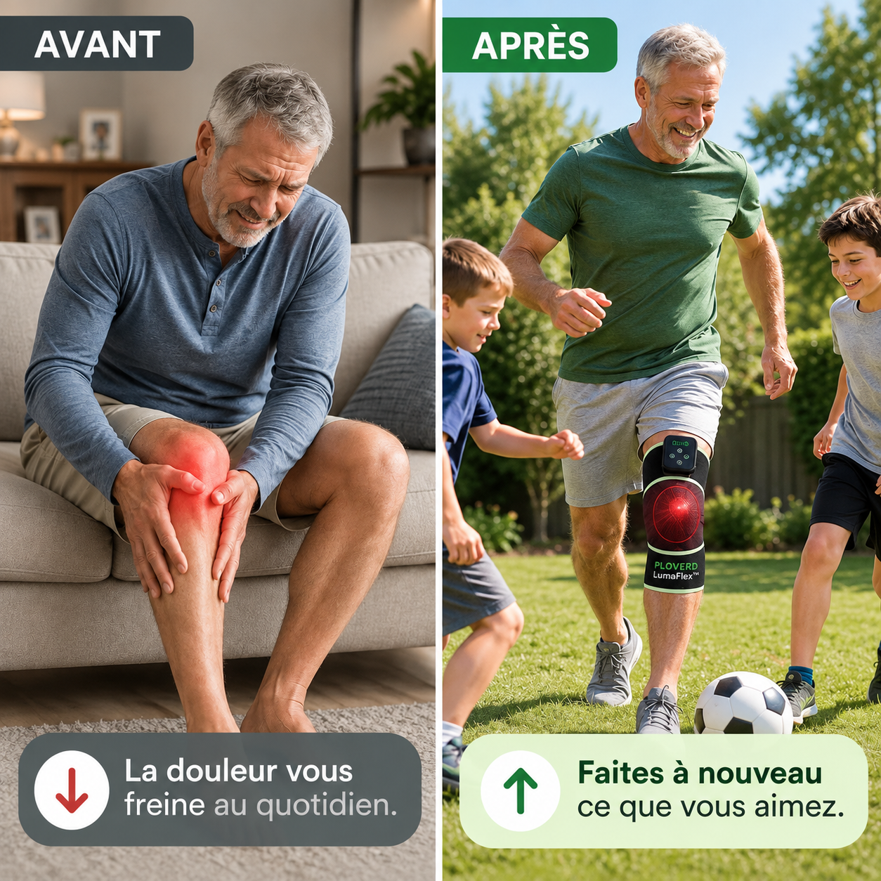 LumaFlex™ — Genouillère à lumière rouge et infrarouge