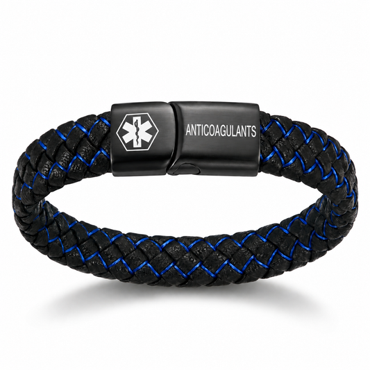 Bracelet médical d'identification « Anticoagulants » tressé