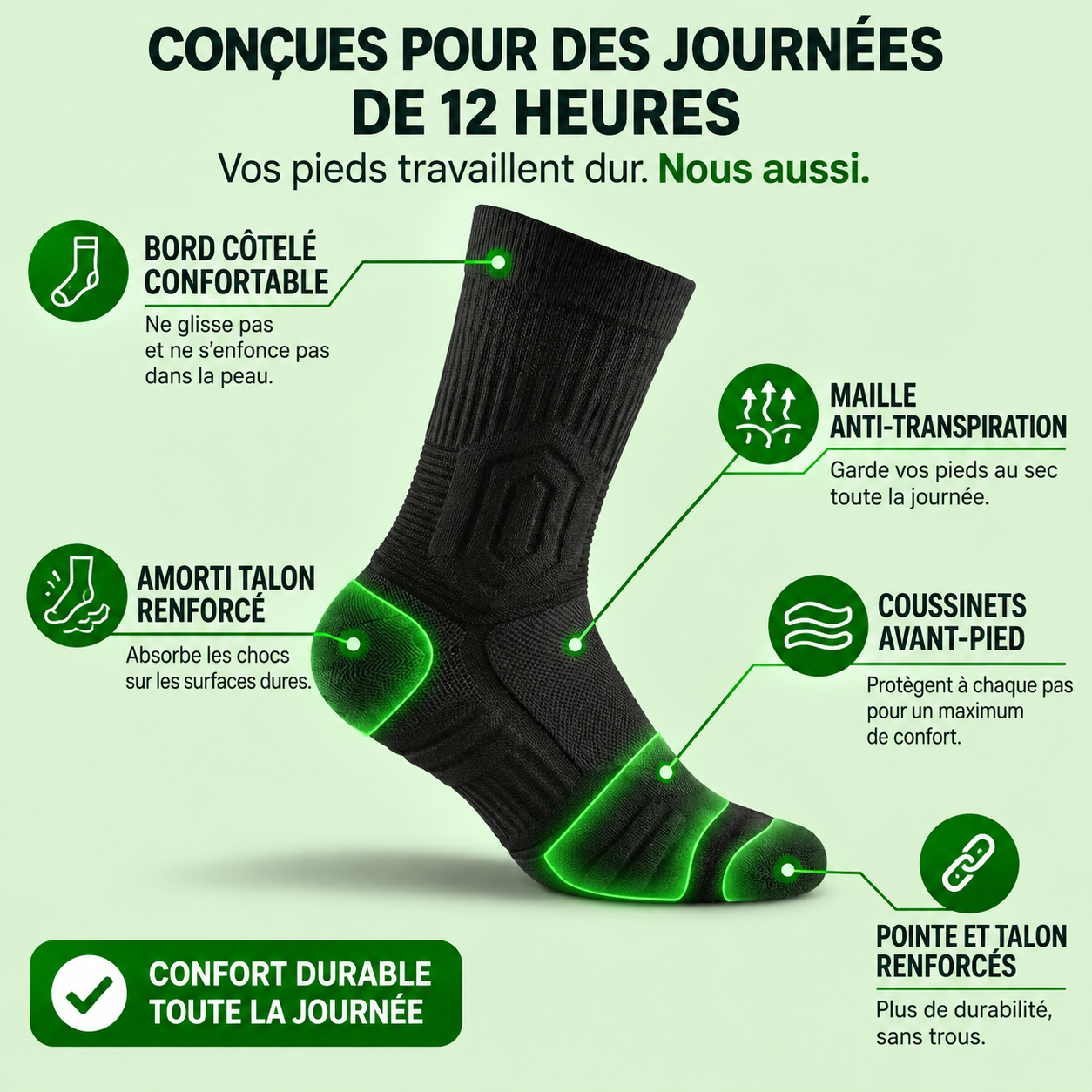 WorkStep™ — Chaussettes de travail
