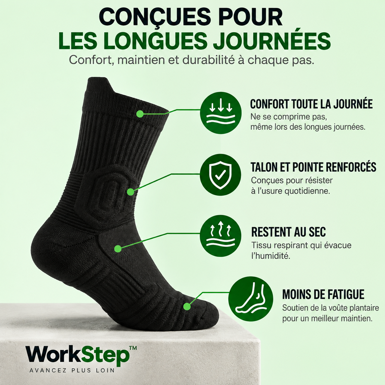 WorkStep™ — Chaussettes de travail