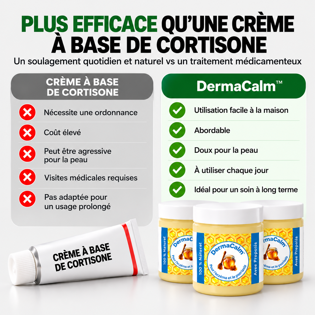 DermaCalm™ – Baume sans cortisone pour l'eczéma et le psoriasis
