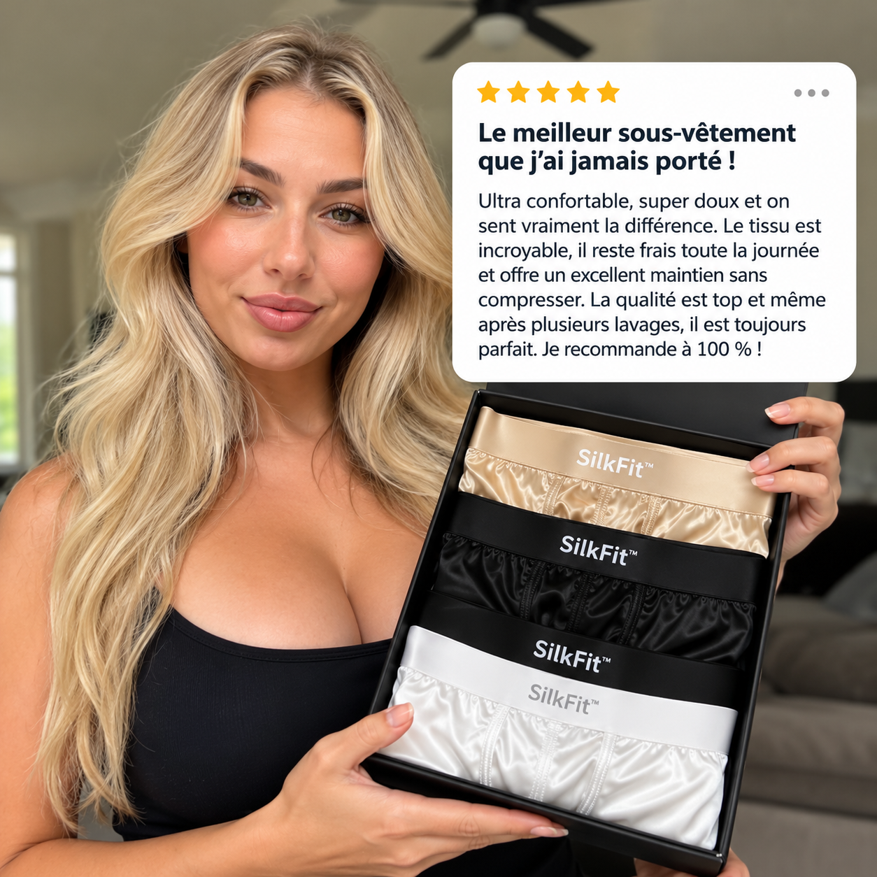 SilkFit™ — Boxer en soie pour homme
