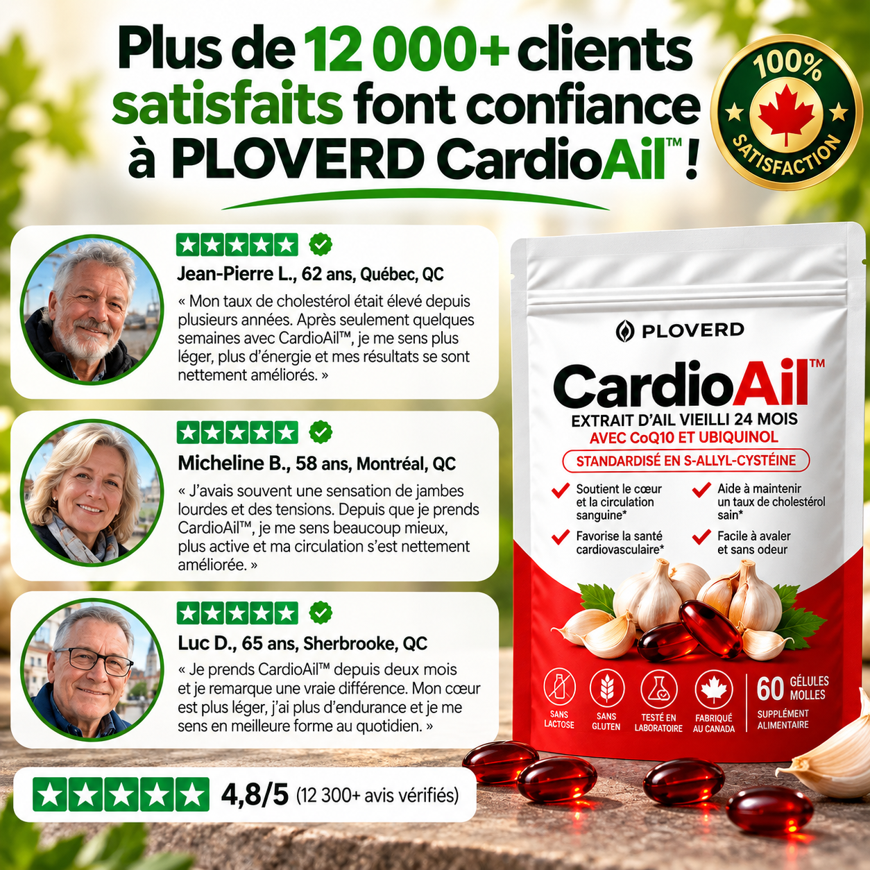 PLOVERD CardioAil™ – Extrait d'ail vieilli pendant 24 mois avec CoQ10 et vitamine K2